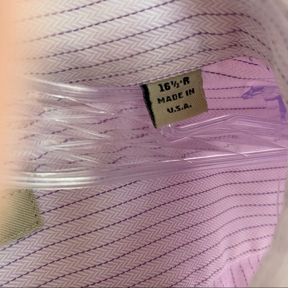 Burberry men’s long sleeve shirt SIZE 16-1/2 R light pink small stripe - Picture 7 of 10